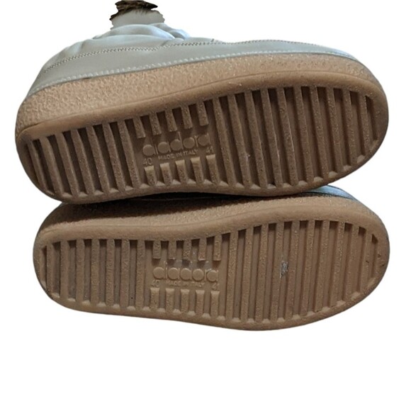 Diadora leather fur lined accented snow boots moon lace up platform taupe 40/41 - Picture 6 of 12